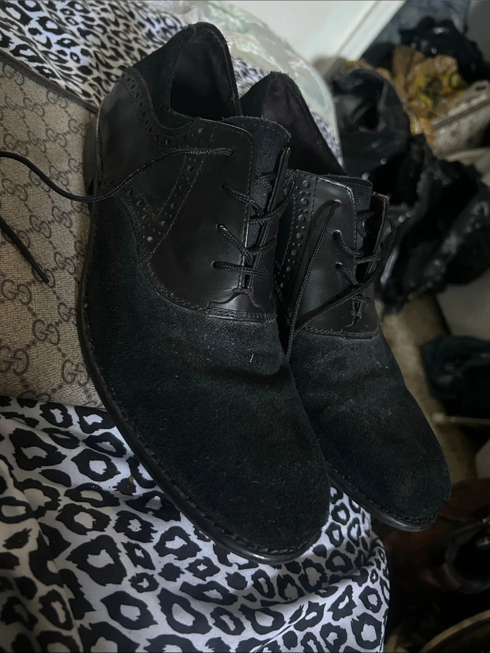 Men's John varvatos classic Black Leather Dress Shoes